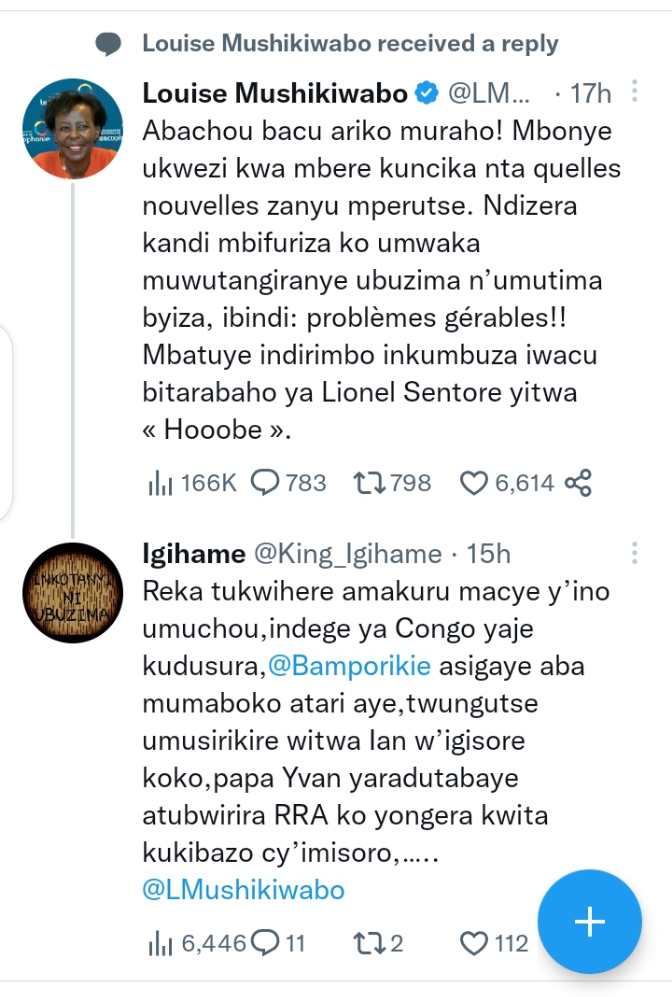 ibisubizo Louis Mushikiwabo yahawe nabakoresha Twitter biratangaje